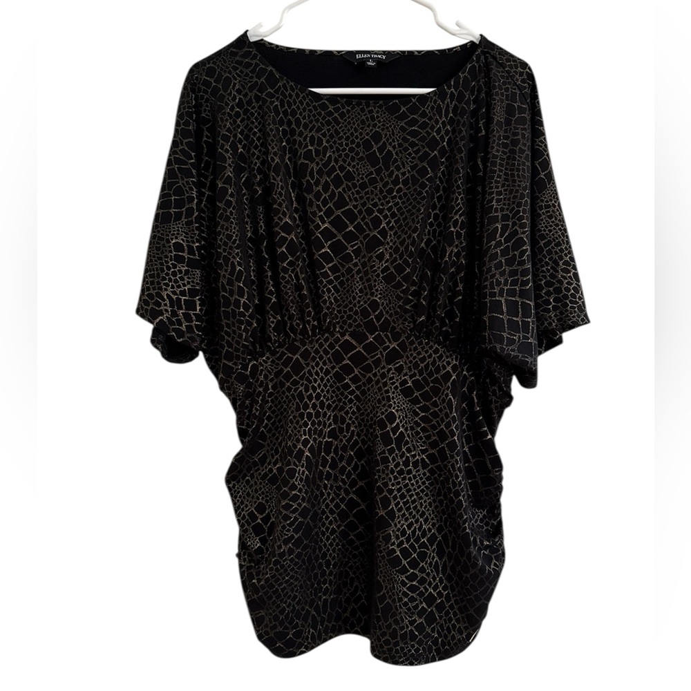 Ellen Tracy Elegant Gold Shimmer Top